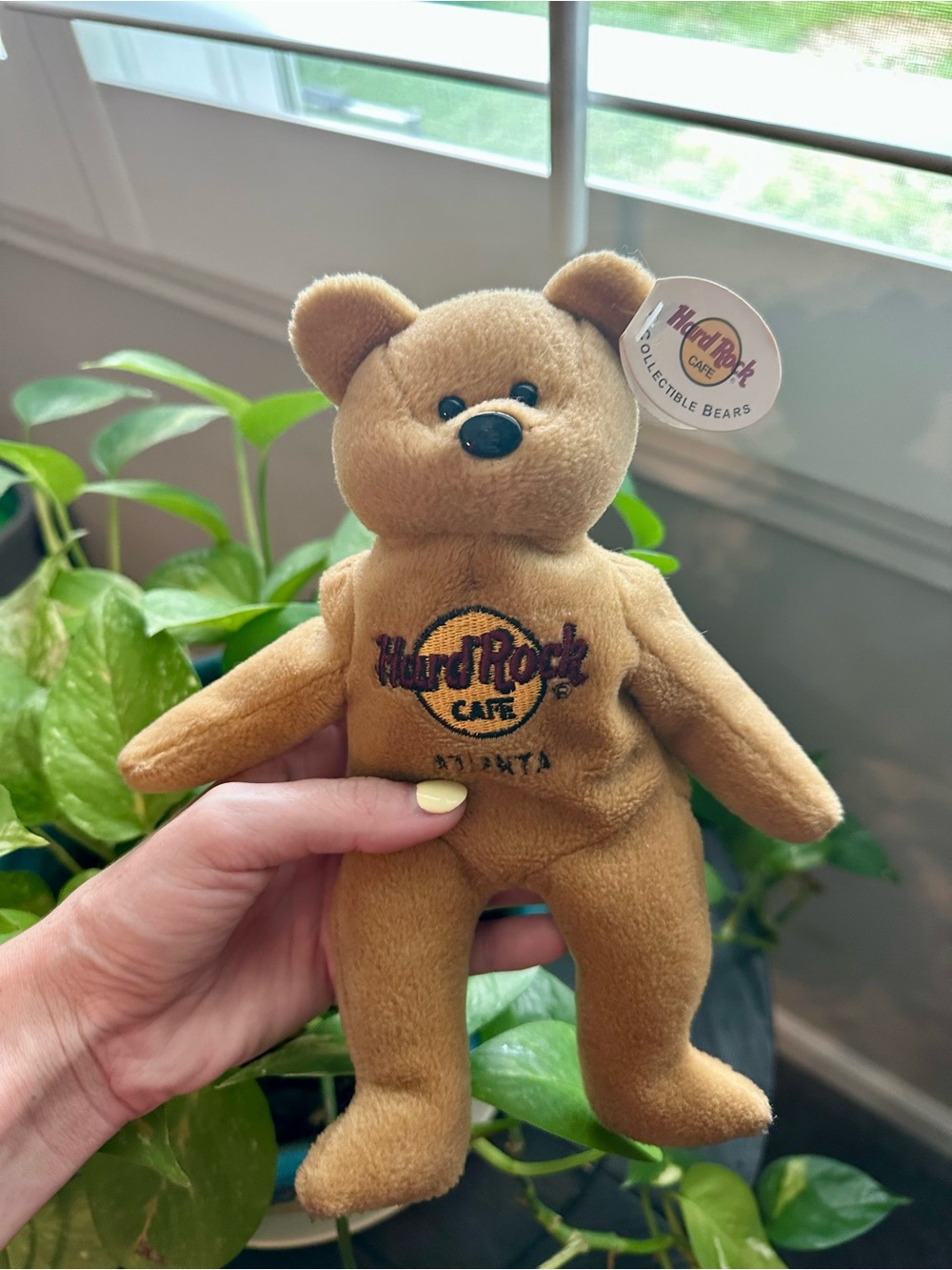 Hard Rock Cafe Tan Plush Collectible Bear with Embroidered Logo Atlanta Ga